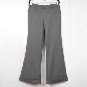 J. Crew Low Fit Pants Cuffed Flare Leg Trousers 100% Wool Fully Lined Gray 6